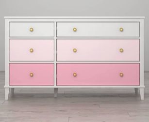 🌸 Little Seeds Pink 6-Drawer Dresser with Gold Knobs - Brand New 🌸