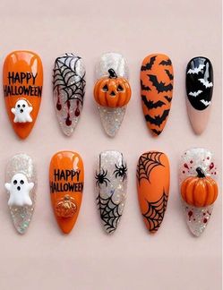 Halloween Medium Almond Shape press on nails