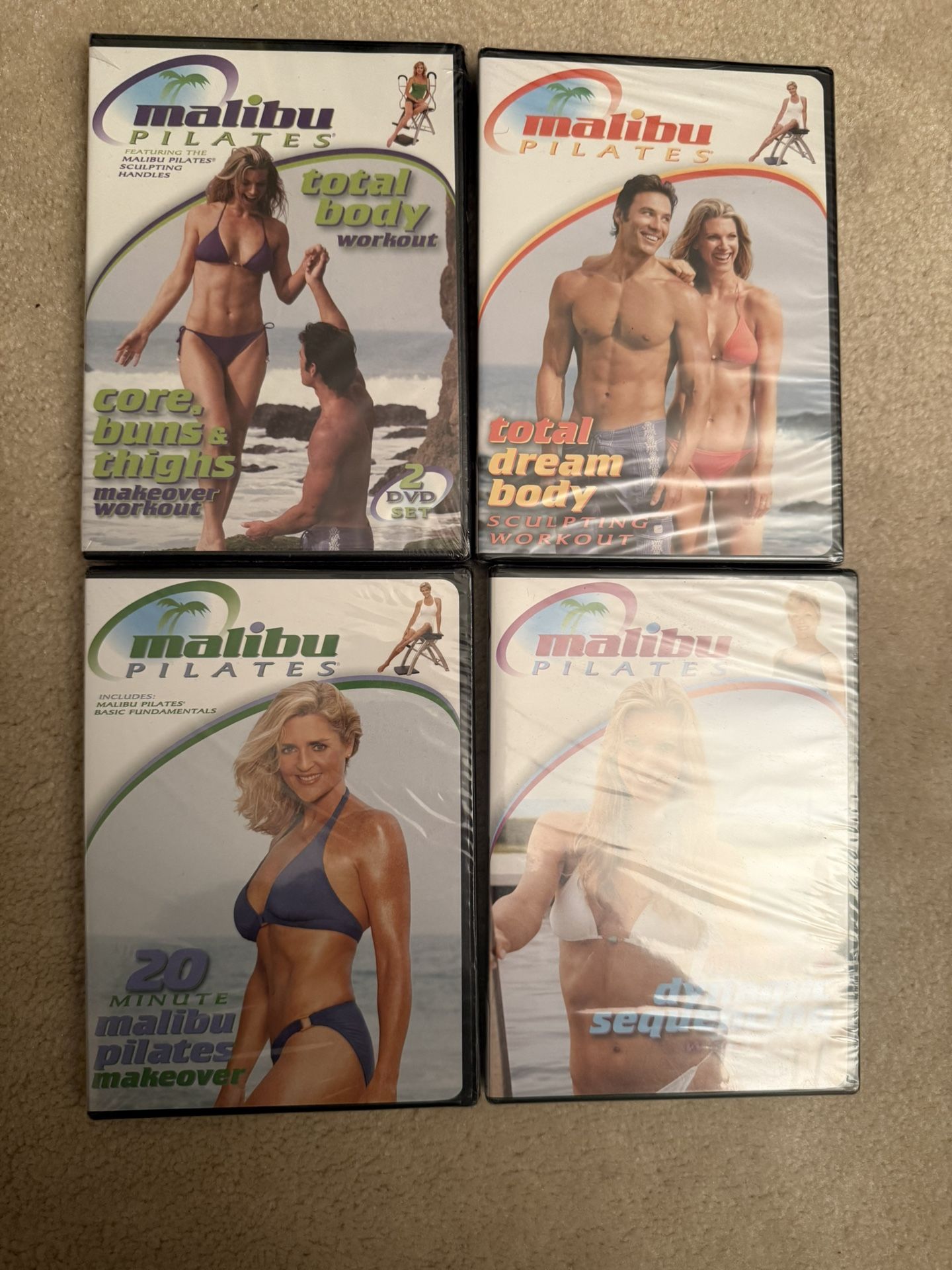Malibu Pilates. Set Of 4 Different Workouts. Brand New And Sealed DVD Cases