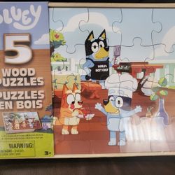 Bluey 5 Wood Puzzles