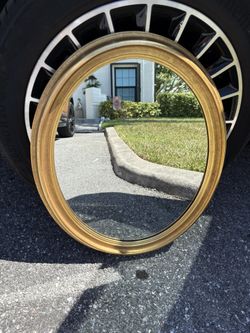 Beautiful Gold Wooden Oval Wall Mirror About 24 X 19.  Great In Any Room, Hall Or Bathroom.  Antique Vintage French Italian Victorian Shabby Chic Wood
