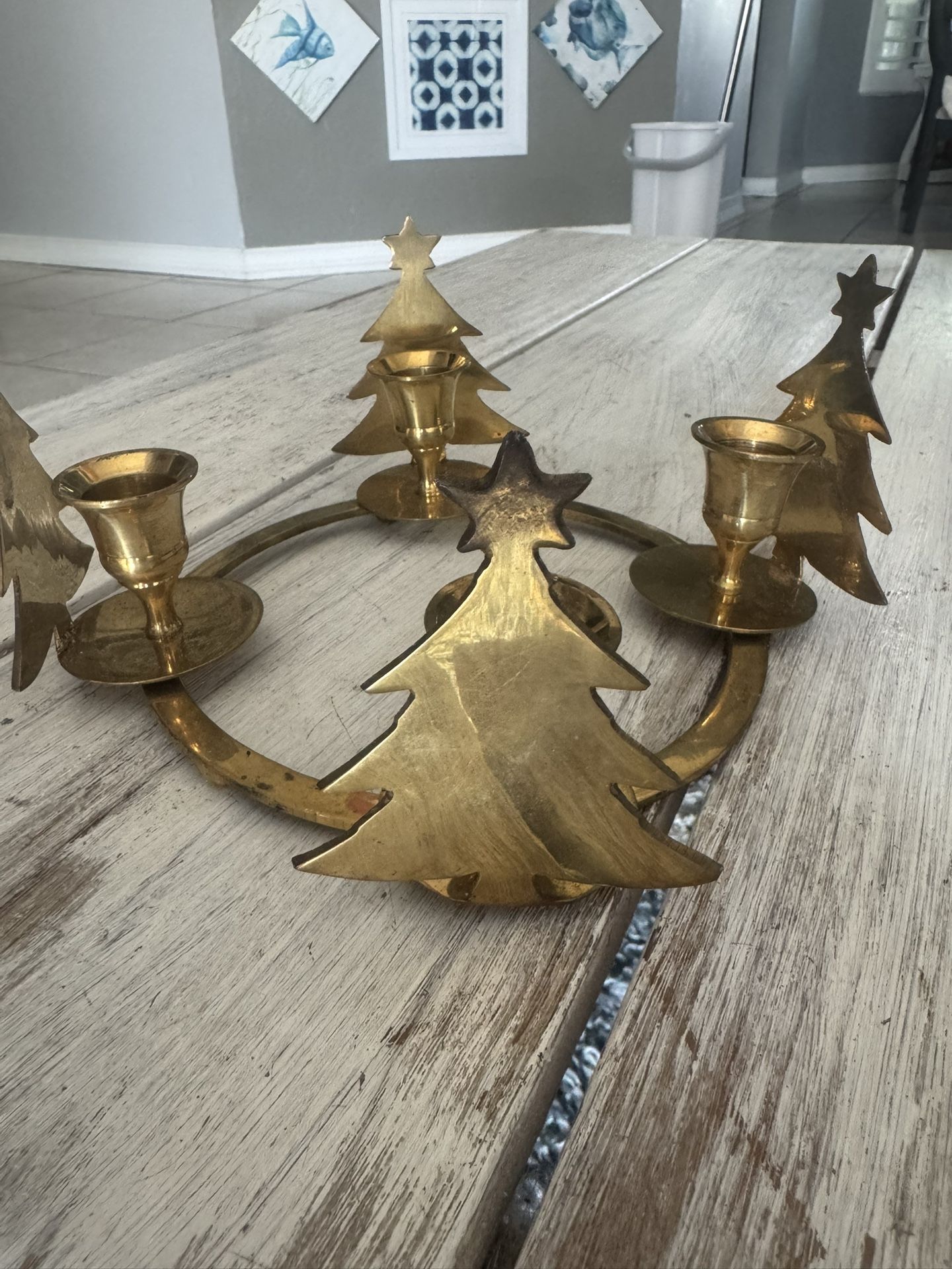 Brass Holiday Candle Holder