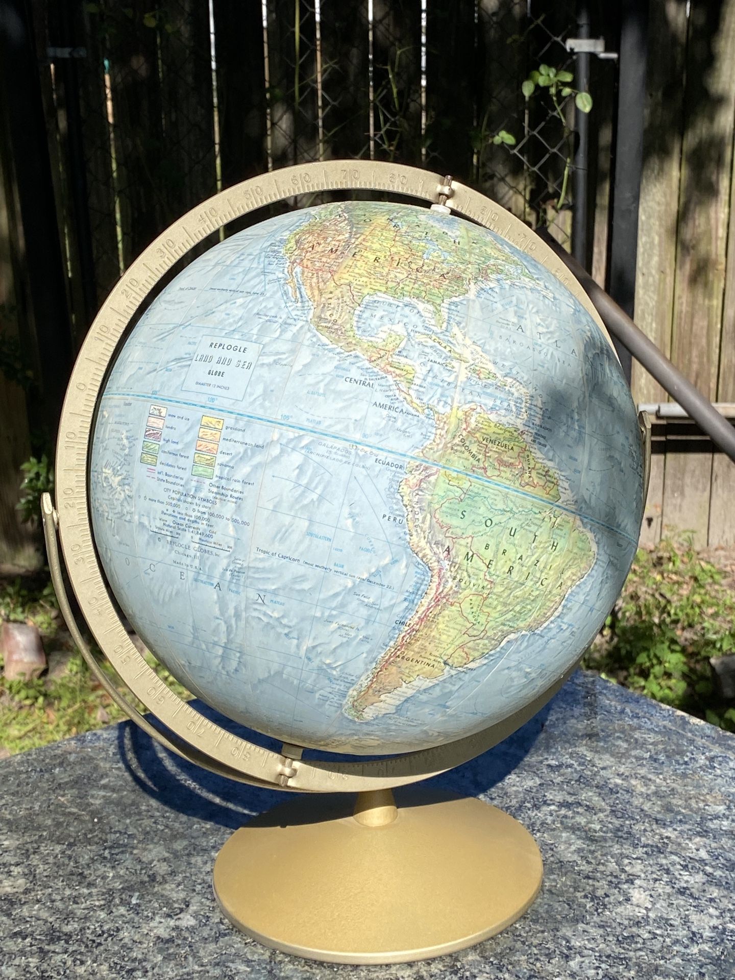 Vintage World Globe With Raised Topography 