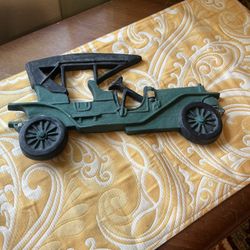Vintage Cast Metal Car Green & Black