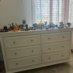 Solid Oak Wooden Dresser – White