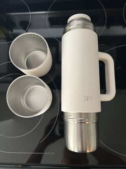 2 Cup Thermos Simple Modern White - Open Box