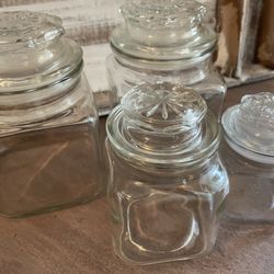 Vintage Clear Glass Jar Canister Lot