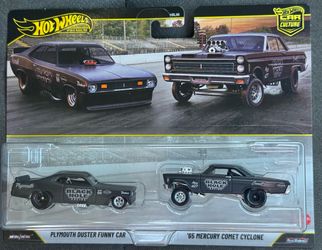 Hot Wheels Car Culture 2 Pack Plymouth Duster Funny Car 65’ Mercury Comet Cyclone