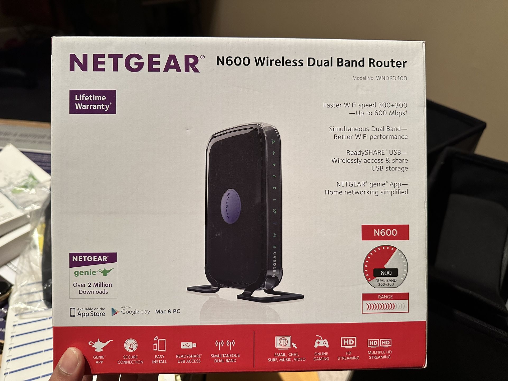 NETGEAR N600 Dual Band Wi-Fi Router (WNDR3400)