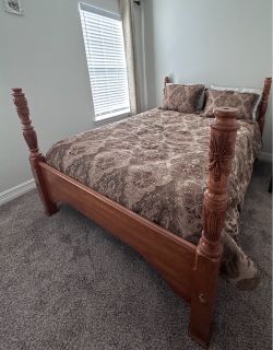 Beautiful wooden Queen size bed
