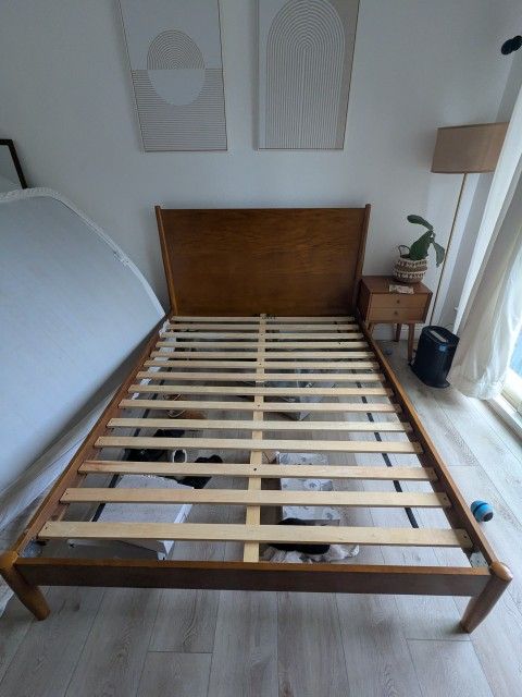 Mid century Modern Queen Bed Frame