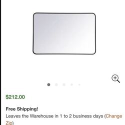 Elegant Lighting Evermore 42" W x 28" H Contemporary Rectangular Framed Bathroom Wall Mirror