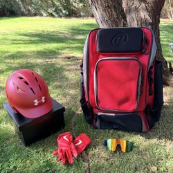 Youth Baseball Package: Backpack, Helmet + Gloves