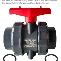 Full Port PVC Union Ball Valve, 2" Inch (DN50) Ball Valve,