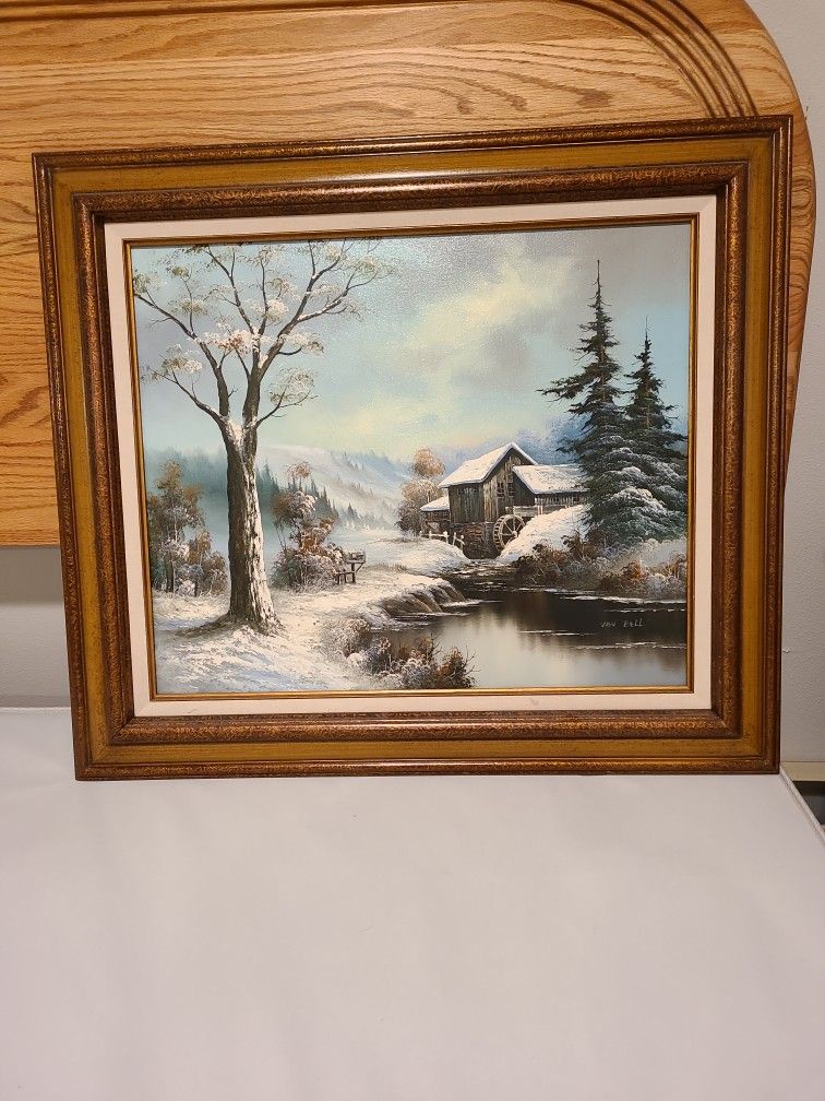 Vintage Collectible Oil Painting By Van Bell
