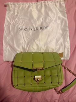 Michael Kors Green Studded Crossbody Bag