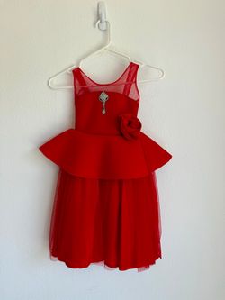 Red Peplum Party Dress