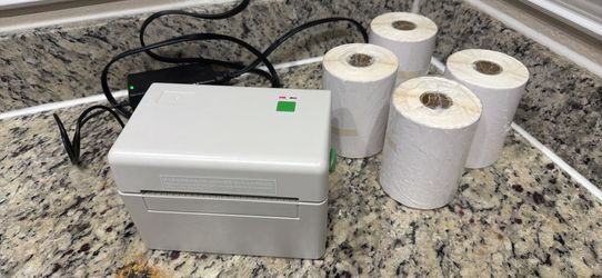 Label printer with 5 rolls