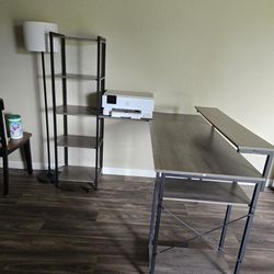 L Shape Desk With Shelving Unit