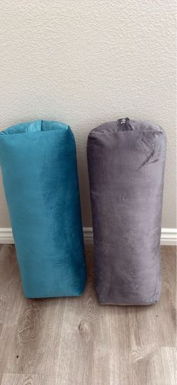 Velvet Bolster Pillows Set of 2