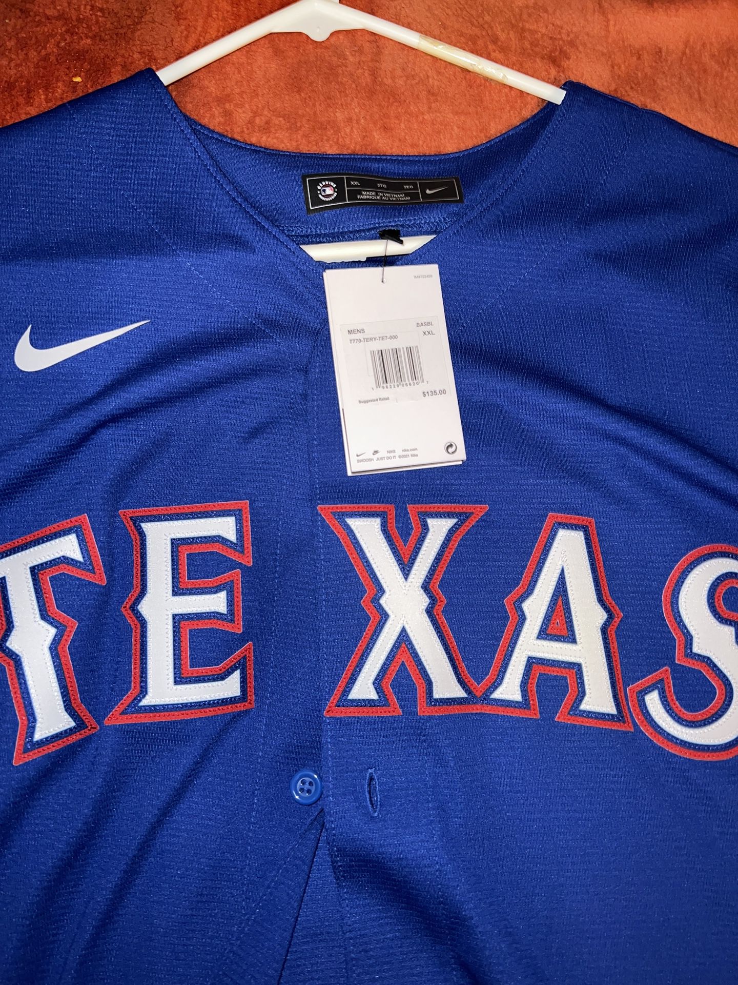 Nike Texas Rangers Blue Authentic Short Sleeve T Shirt