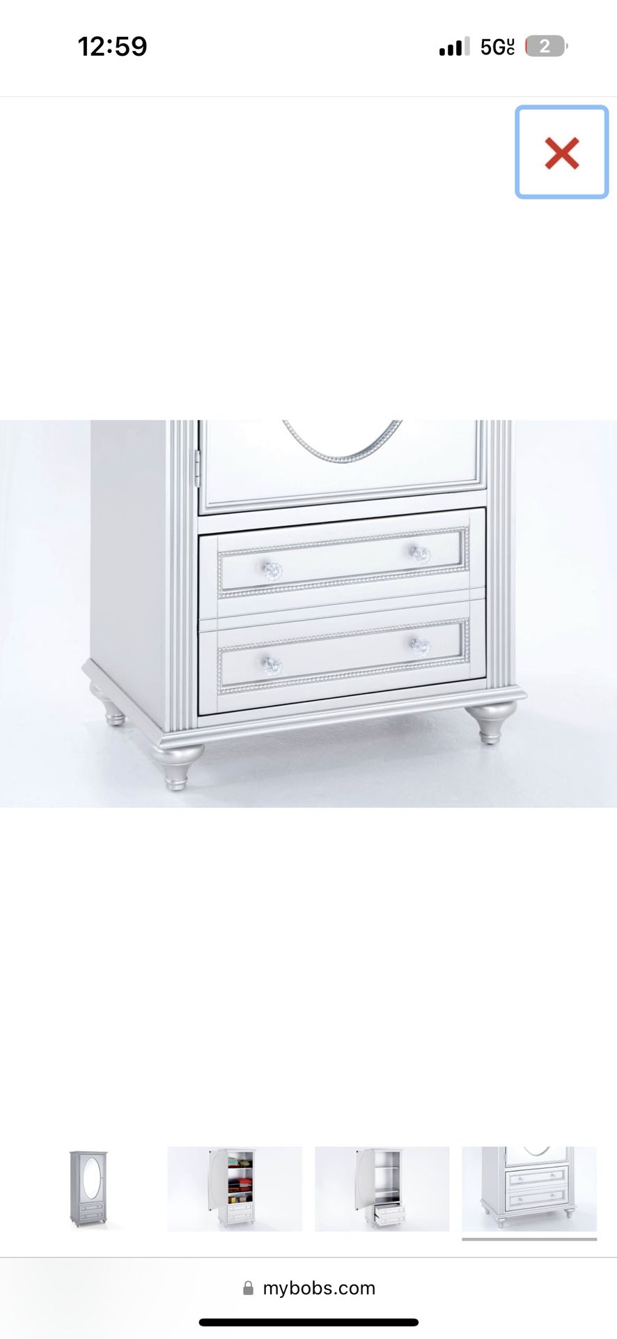 Bob’s Furniture Real Wood Madelyn Platinum Wardrobe for Sale in Commack, NY OfferUp