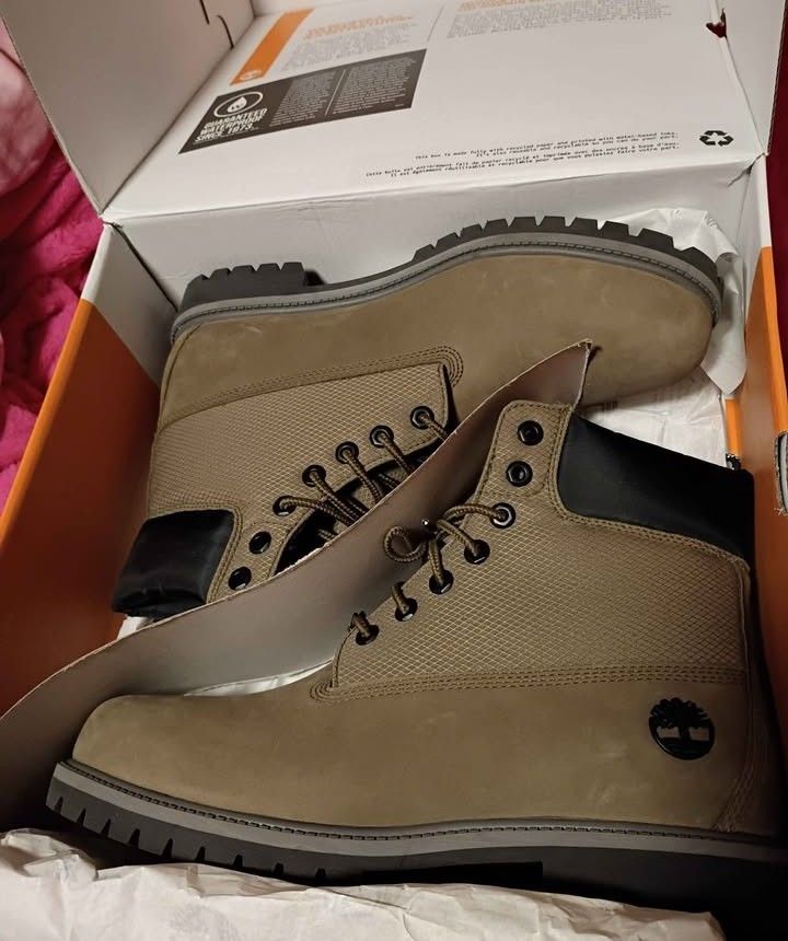 Olive nubuck waterproof timberlands 11.5 men's