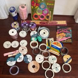 Ribbons Lot and Bow Maker some NEW some VINTAGE $15 for All 