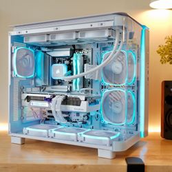 High End White 4K Gaming PC | RX 9070 XT | Ryzen 9700X | 32GB RAM | 2TB NVME SSD | Water Cool