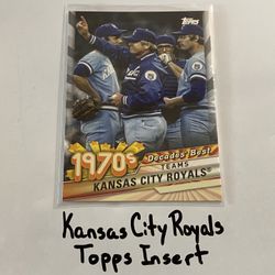 Kansas City Royals Topps Short Print Insert Card. 