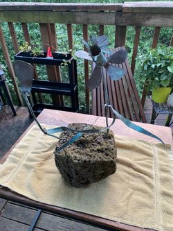 Concrete And Metal Copper Art/ Read Description And Look At The Pictures