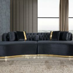 Ella Velvet Black Curved Sectional

by Nova

