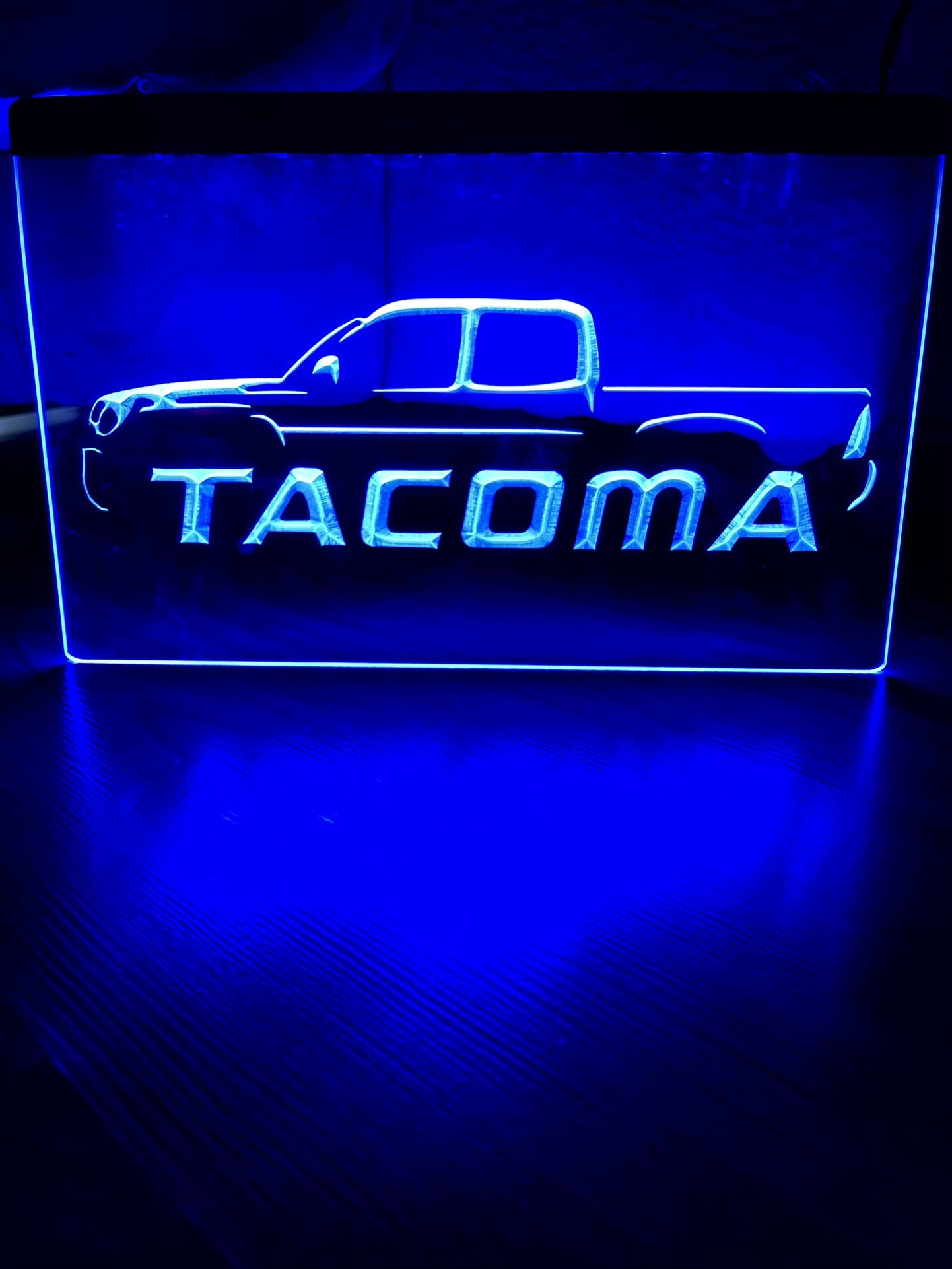 TOYOTA TACOMA LED NEON BLUE LIGHT SIGN 8x12