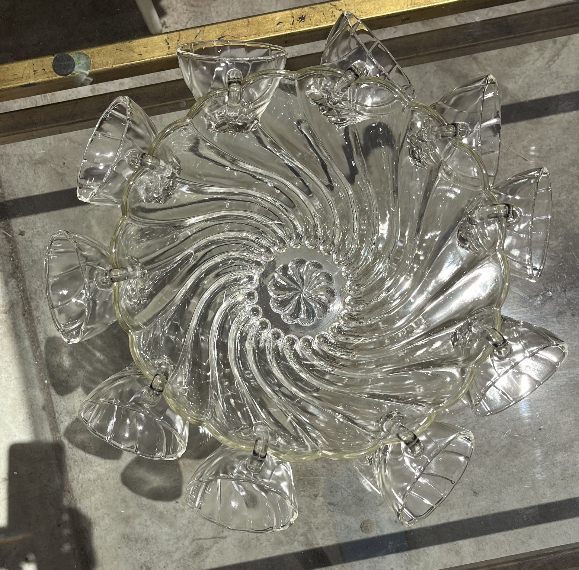 Vintage Punch Bowl With 10 Cups 89121