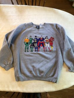 DC Comics Justice League Embroidered Sweatshirt Size Large
