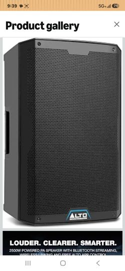 ALTO TS(contact info removed)W 15" Powered PA Speaker
3-Channel Mixer, TWS Bluetooth Streaming, Wireless Loudspeaker Linking, DSP, and ALTO App Contro