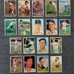1957 Topps Baseball Cards Lot of 18 DIFFERENT Cards