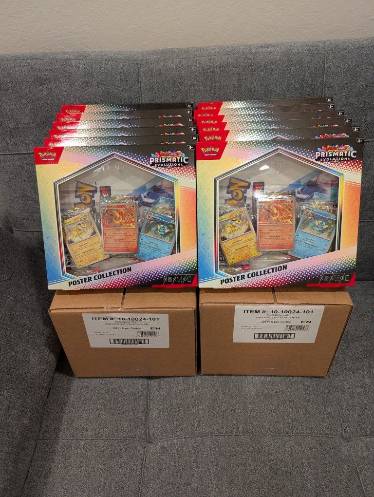 Prismatic Evolutions Poster Box Pokemon (Contains 3 Packs)