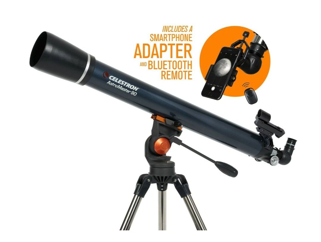 (Brand New) Celestron AstroMaster 90AZ Telescope With Smartphone And Bluetooth Adapter 