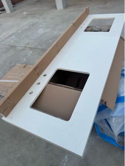 White Quartz Sink Countertop