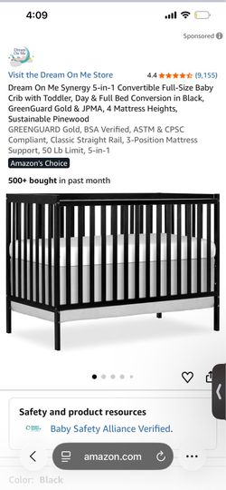 Crib black 5 in 1