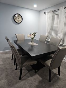 Table With Leaf, 6 Chairs