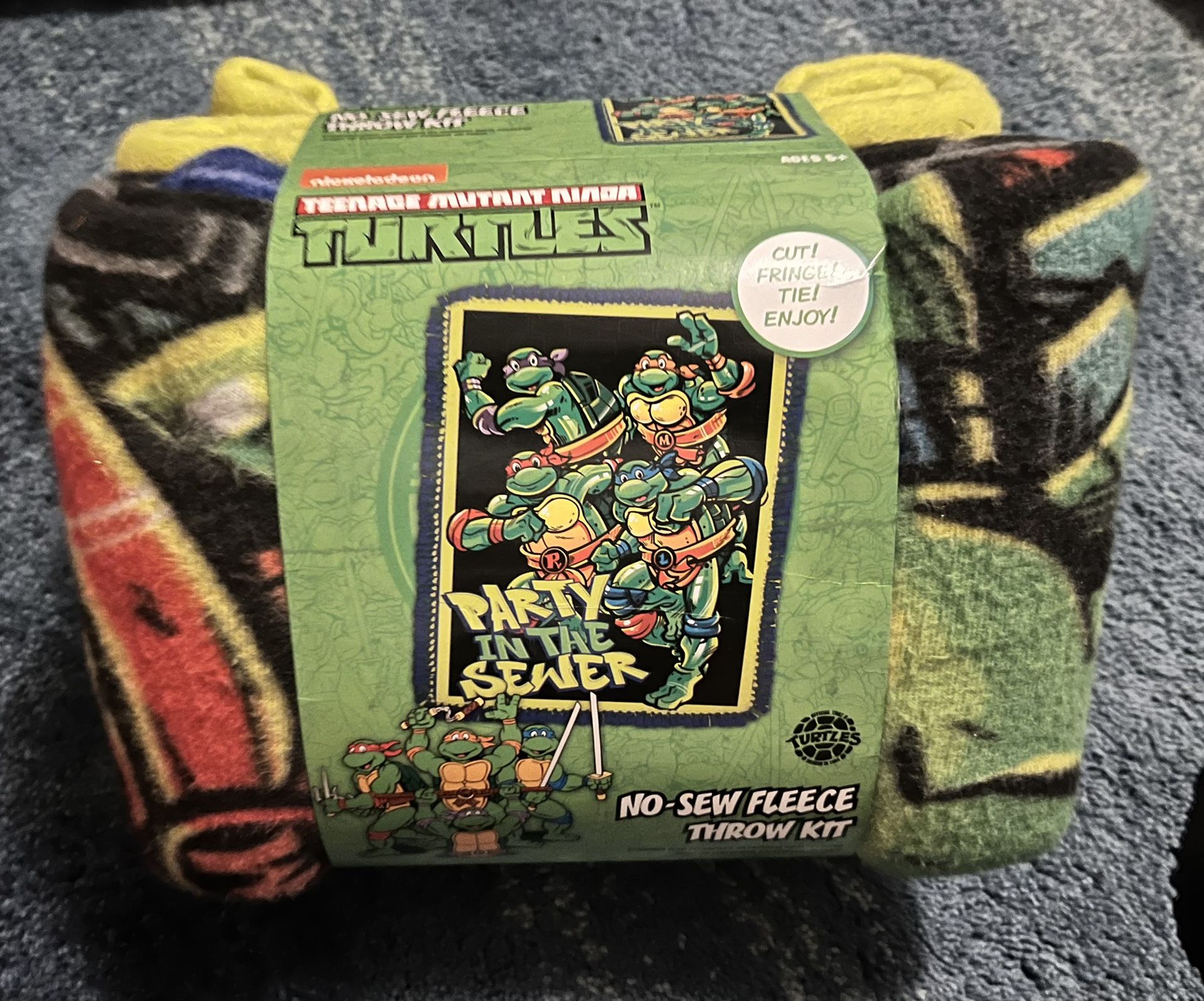 No Sew Fleece Ninja Turtles Throw Kit