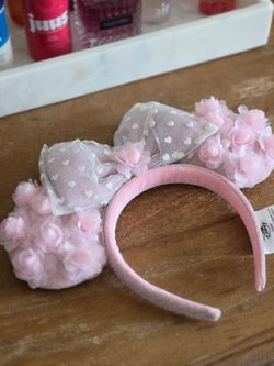 Disney Minnie Mouse Pink Floral Ears Headband