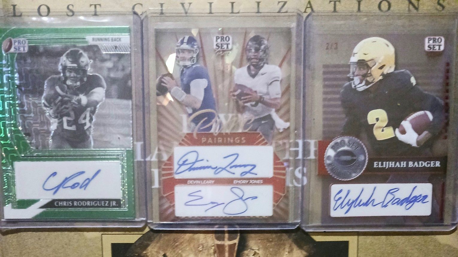 Really Nice Lot Of 3 Football Auto, Numbered Cards NM/ Better
