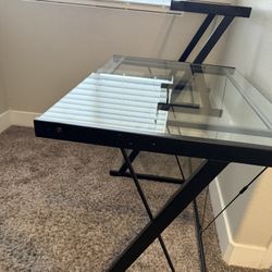 Glass Desk With Shelves