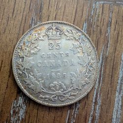 1935 Canada Silver Quarter Coin