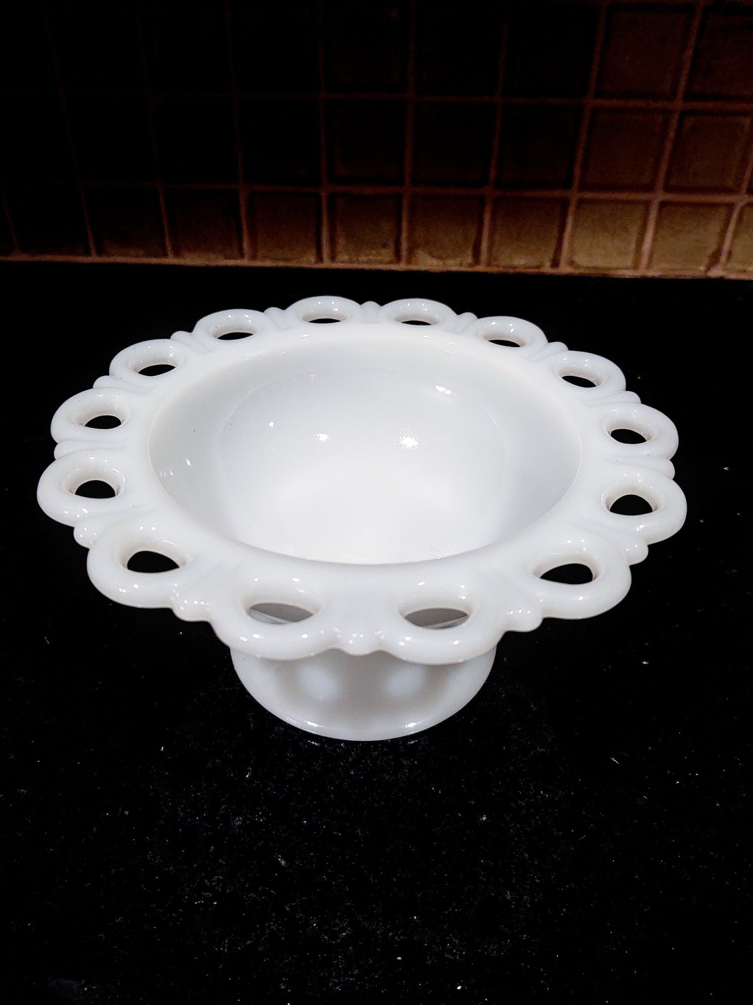 Vintage Milk Glass Compote
