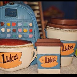 Loungefly Gilmore Girls Lukes Diner Domed Coffee Cup Mini Backpack + Cardholder + Crossbody 💙