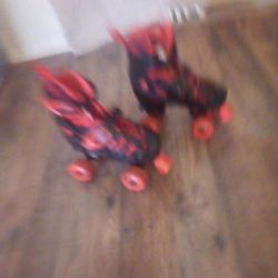 Kids Red and Black Quad Roller Skates
